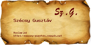 Szécsy Gusztáv névjegykártya