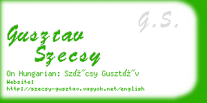 gusztav szecsy business card